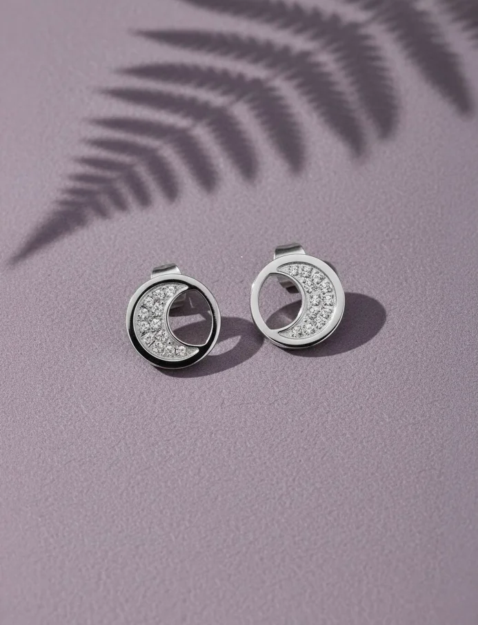 Naušnice Moon Silver