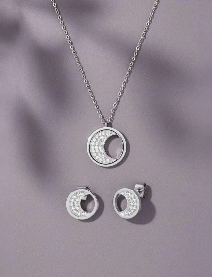 Naušnice Moon Silver