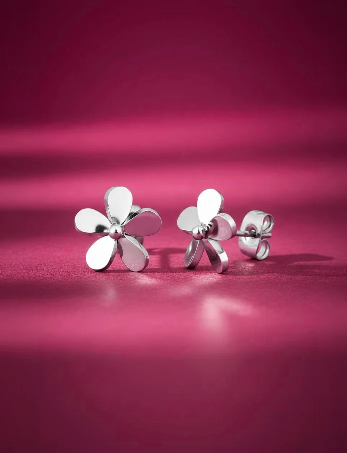 Naušnice Fleurette Silver