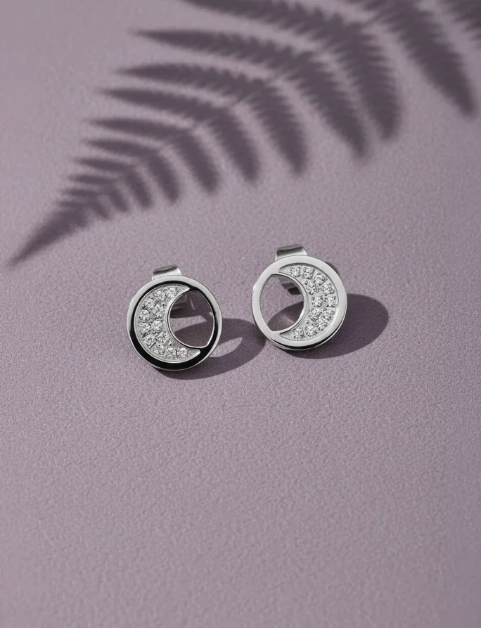 Naušnice Moon Silver