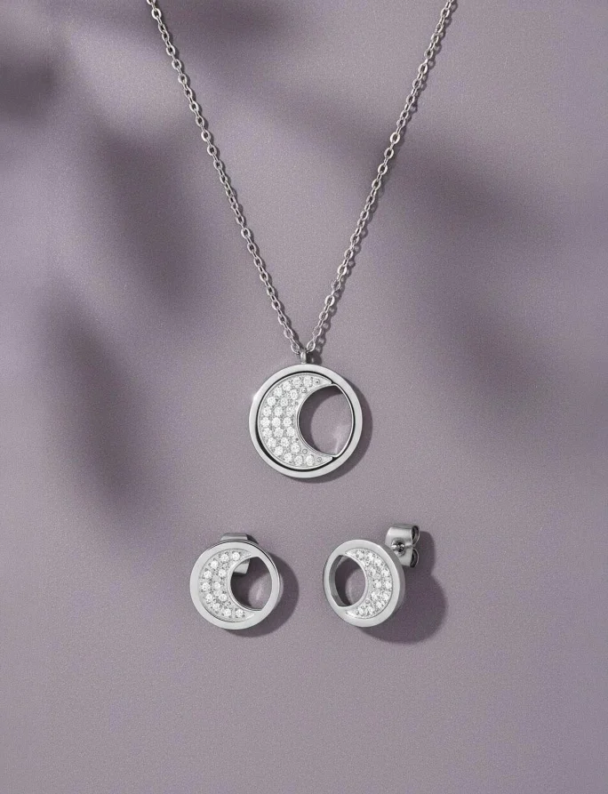 Naušnice Moon Silver