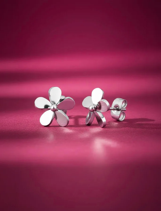 Naušnice Fleurette Silver