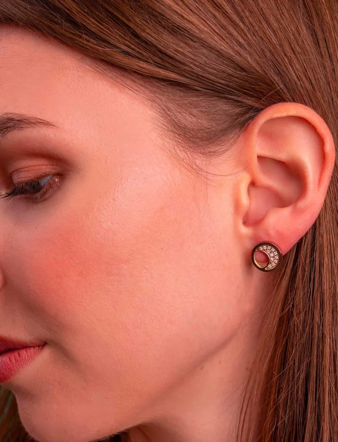 Naušnice Moon Rose Gold